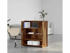 Clicnbuy Mostrador de recepción madera vieja 100x50x103,5 cm Marru00f3n Best