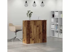 Clicnbuy Mostrador de recepción madera vieja 100x50x103,5 cm Marru00f3n Best