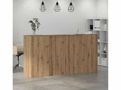Mostrador de recepción roble artisian 200x50x103,5 cm^Clicnbuy Best