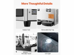 Máquina de Granizado Comercial SucceBuy 12 Lx3, Máquina de Bebidas Frías con Triple Depósito, Acero Inoxidable para la Casa, la Fiesta, el Café^ Clearance