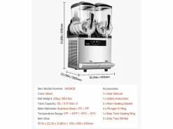 Máquina de Granizado Comercial SucceBuy 12 Lx2, Máquina de Smoothie Margarita, Acero Inoxidable, para la Casa, la Fiesta, el Café, el Bar^ Sale