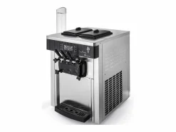 Pequeño Electrodoméstico|Máquina de Helado Blando SucceBuy, Comercial de Mostrador 2200 W 2 + 1 Sabores, para Restaurantes, Bares, Cafeterías, Panaderías