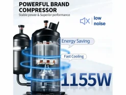 Máquina de Helado Blando SucceBuy, 22-30 L/H, 2200 W, Máquina de Helado Italiano Comercial Tolva 2x6 L Plateado Sale