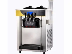 Máquina de Helado Blando SucceBuy, 22-30 L/H, 2200 W, Máquina de Helado Italiano Comercial Tolva 2x6 L Plateado Sale