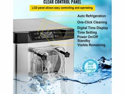 Pequeño Electrodoméstico|Máquina de Helado Duro Comercial SucceBuy, 16-20 L Británicas/Hora, Acero Inoxidable