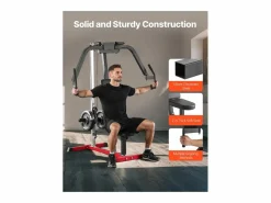 Máquina de prensa de pecho ajustable SucceBuy, capacidad de 204 kg, equipo para entrenamiento de pecho, espalda, deltoides posteriores y hombros, gimnasio en casa^ Discount