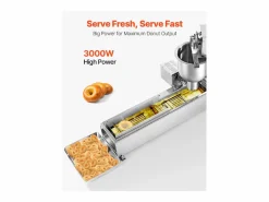 Pequeño Electrodoméstico|Máquina para Hacer Rosquillas Automática Comercial SucceBuy, Máquina para Hacer Rosquillas Eléctrica de Una Sola Fila, Freidora de Acero Inoxidable