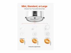 Pequeño Electrodoméstico|Máquina para Hacer Rosquillas Automática Comercial SucceBuy, Máquina para Hacer Rosquillas Eléctrica de Una Sola Fila, Freidora de Acero Inoxidable