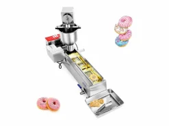 Pequeño Electrodoméstico|Máquina para Hacer Rosquillas Automática Comercial SucceBuy, Máquina para Hacer Rosquillas Eléctrica de Una Sola Fila, Freidora de Acero Inoxidable