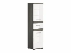 CHB Collection Columna De Baño|Mueble alto de baño Blake 1 cajón 2 puertas alto brillo, gris.