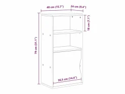 vidaxl Estantería|Mueble auxiliar ODDA 40x24x79 cm madera maciza de pino