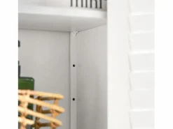 Sobuy Estantería Sobre Inodoro|Mueble Auxiliar para baño Armario de baño Organizador con 2 estantes y 2 Puertas BZR13-W ES