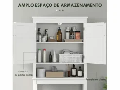 Homcom Mueble Para Lavadora|Mueble auxiliar Perséfone 2 puertas + compartimento 175x70x20 cm