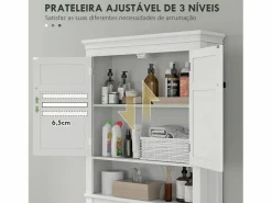 Homcom Mueble Para Lavadora|Mueble auxiliar Perséfone 2 puertas + compartimento 175x70x20 cm