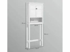 Homcom Mueble Para Lavadora|Mueble auxiliar Perséfone 2 puertas + compartimento 175x70x20 cm