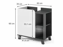 Vicco Mueble De Lavabo|Mueble bajo lavabo antracita/blanco 60x35x65 karen