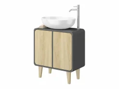 Vicco Mueble bajo lavabo antracita/roble 60x30x61 arla Negro Best