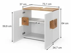 Vicco Mueble De Lavabo|Mueble bajo lavabo 73.1x37x64 eden