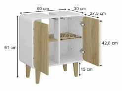 Vicco Mueble De Lavabo|Mueble bajo lavabo /roble 60x30x61 arla