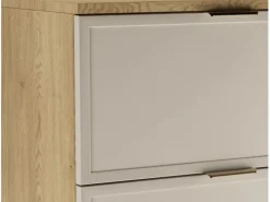 Mueble De Lavabo|Mueble bajo lavabo con encimera de 120 cm. Frentes con marco en roble Cremona / Cachemira Roma.