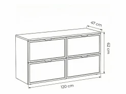 Mueble De Lavabo|Mueble bajo lavabo con encimera de 120 cm. Frentes con marco en roble Cremona / Cachemira Roma.