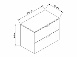 Mueble bajo lavabo con encimera de 80 cm, 2 cajones, roble Artisan / Orio Blanco Sale