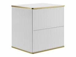 Vente-unique Mueble De Lavabo|Mueble bajo lavabo de baño estriado con ribete dorado 60 cm, , KELIZA