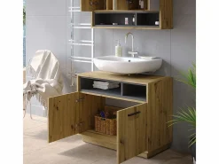 Vicco Mueble bajo lavabo roble artesanal/antracita 80x40x64 beatrice Color natural claro