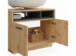 Vicco Mueble bajo lavabo roble artesanal/antracita 80x40x64 beatrice Color natural claro