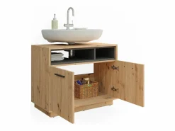 Vicco Mueble bajo lavabo roble artesanal/antracita 80x40x64 beatrice Color natural claro
