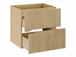 Vente-unique Mueble bajo lavabo suspendido estriado - Natural claro - Ancho 60 cm - ORISO Color natural claro Hot