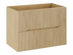 Mueble bajo lavabo suspendido estriado - Natural claro - Ancho 80 cm - ORISO^Vente-unique Best