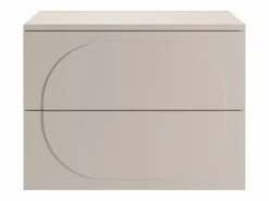 Vente-unique Mueble bajo lavabo suspendido con relieve redondeado con estante - - 80 cm - VUTOMA Beige Online