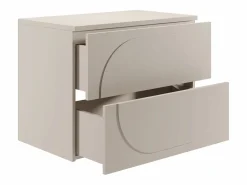 Vente-unique Mueble bajo lavabo suspendido con relieve redondeado con estante - - 80 cm - VUTOMA Beige Online