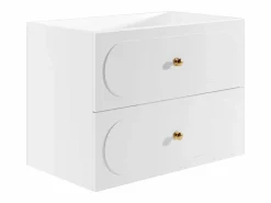 Mueble bajo lavabo suspendido con tiradores dorados - L80 cm - SATOBAL^Vente-unique Best