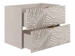 Vente-unique Mueble bajo lavabo suspendido texturizado - - 80 cm - RINAREL Beige Discount