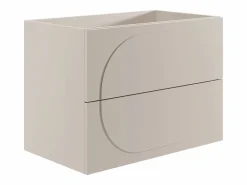 Vente-unique Mueble De Lavabo|Mueble bajo lavabo suspendido con relieve redondeado - - 80 cm - VUTOMA