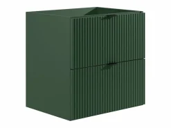 Vente-unique Mueble bajo lavabo suspendido estriado mate, color mate, An60 cm, ZEVINI Verde