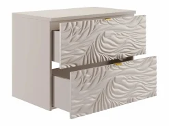 Mueble bajo lavabo suspendido texturizado con estante - - 80 cm - RINAREL^Vente-unique Best