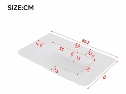Merax Mueble bajo lavabo suspendido de cerámica de un seno - 80,5 x 47 x 51 cm - acabado lacado - con LEDs + 3 cajones - cerámica + MDF - Blanco Hot