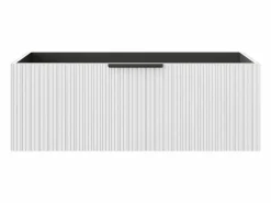 Vente-unique Mueble bajo lavabo suspendido estriado - Color - 100 cm - PALIRO Blanco Outlet