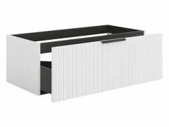 Vente-unique Mueble bajo lavabo suspendido estriado - Color - 100 cm - PALIRO Blanco Outlet