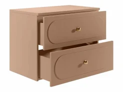 Vente-unique Mueble De Lavabo|Mueble bajo lavabo suspendido rosa antiguo con tiradores dorados - An80 cm - SATOBAL