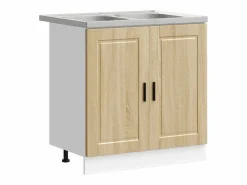 vidaxl Estantería Sobre Inodoro|Mueble Bajo para Fregadero con puerta Porto 2 pcs Marrón