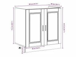vidaxl Estantería Sobre Inodoro|Mueble Bajo para Fregadero con puerta Porto 2 pcs Marrón