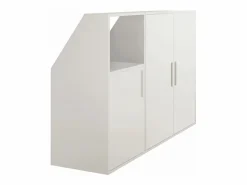 Vente-unique Armario Para Buhardilla|Mueble De Almacenaje|Mueble bajo para techo abuhardillado con 3 puertas y 1 estante color - ADEZIO
