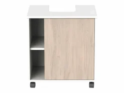 Mueble baño c/ruedas p/lavabo pedestal Sinna 59 cm Blanco Sale