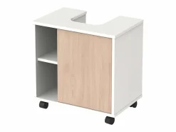 Mueble baño c/ruedas p/lavabo pedestal Sinna 59 cm Blanco Sale