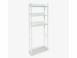 AHD Mueble baño para lavadora, secadora y WC 3 estantes 63x24x157 h Tamiq - Blanco Sale