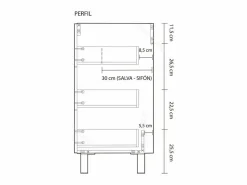 Conjunto De Baño|Mueble Baño Taria Contemporáneo Brillo con Espejo 80x86x45 cm